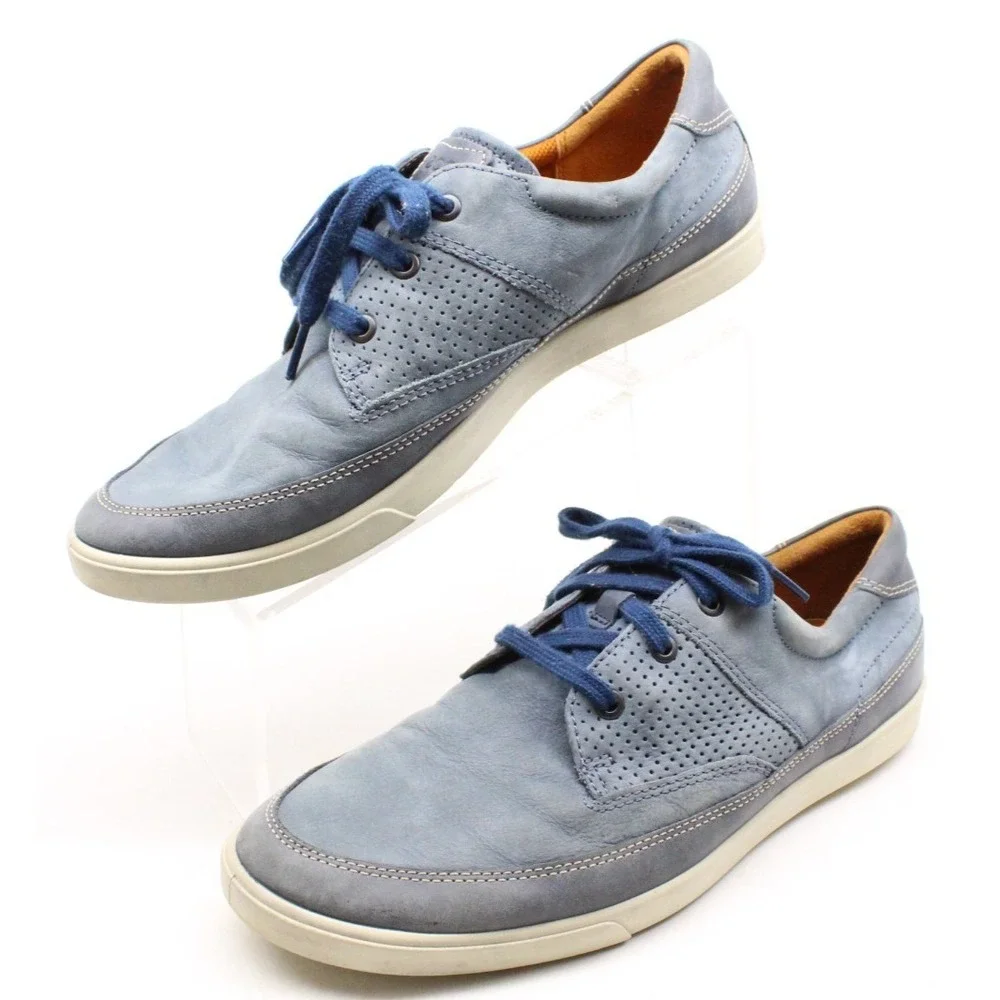 Ecco‎ Mens Size 45 EU 11-11.5 US Collin Nautical Perforated Blue Fashion Sneaker